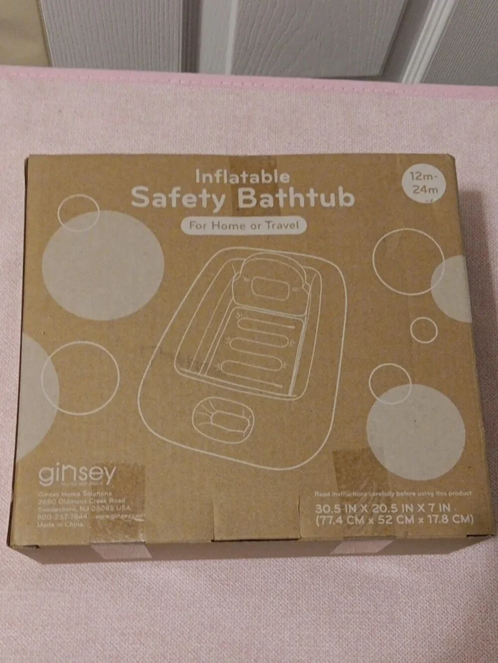 Inflatable Safety Bathtub - Pink